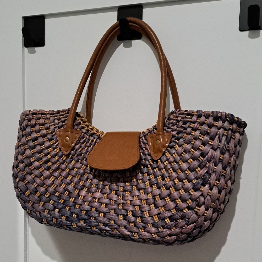 Woven Blue and Brown Women's Bag